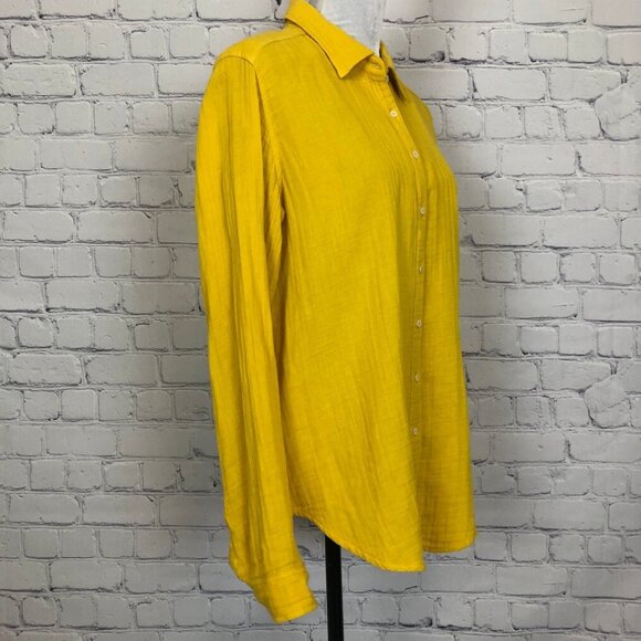 Xirena Scout Shirt Size S Yellow Buttondown Cotton Gauze - Picture 2 of 7
